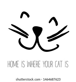 Inspiration quote "Home is where your cat is"