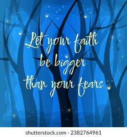 Inspiration Quote On Fantasy Fairy Forest Illustration Abstract Background Vector