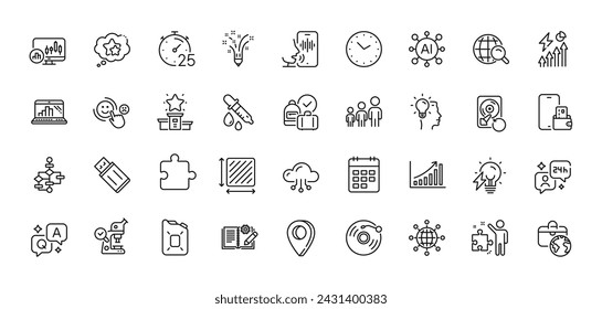 Inspiration, Recovery hdd and Vinyl record line icons pack. AI, Question and Answer, Map pin icons. Graph chart, Candlestick chart, Winner podium web icon. Vector