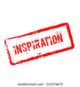 INSPIRATION red rubber stamp isolated on white background. Grunge rectangular seal with text, ink texture and splatter and blots, vector illustration.