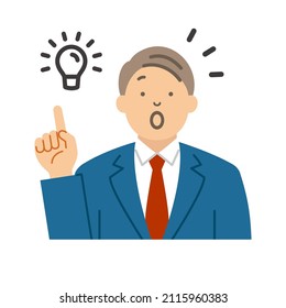 The inspiration of the salesman. Cartoon style vector illustration.