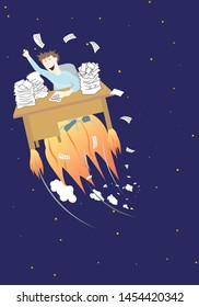 Inspiration to search for creativity,art,writing books,doing projects,advertising.Vector image.
