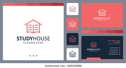 inspiration for the shape of the house logo and the shape of the book logo with a line model. icons for business, luxury, construction and education