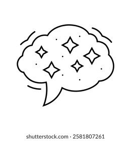 inspiration speech bubble line icon vector. inspiration speech bubble sign. isolated contour symbol black illustration
