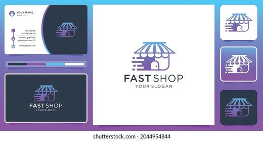 inspiration store logo with fast concept design.fast shop logo for your company, modern, technology.