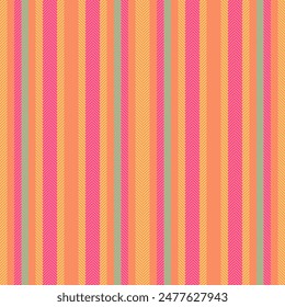 Inspiration stripe texture vector, bold seamless background lines. National fabric vertical textile pattern in orange and amber colors.