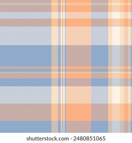 Inspiration tartan pattern vector, ethnic background texture seamless. Everyday plaid fabric check textile in orange and pastel colors palette.