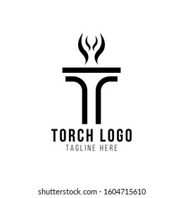 Inspiration torch vector logo design
