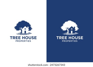 Inspiration for Tree Logo Designs Combined with Home. This logo Symbolizes the Surrounding Environment, Protection, Peace, Growth, Care and Things Close to Nature, Ecology and the Environment.