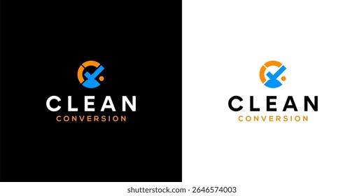 Inspiração vetor logotipo design carta verificar ou limpar