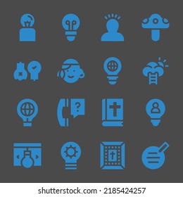 inspiration web icons. Idea and Lightbulb, Mushroom and Success symbol, vector signs