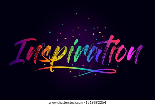 Inspiration Word Text Handwritten Rainbow Vibrant Stock Vector Royalty Free 1319892254 3632