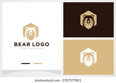Logotipo inspirador del Vector animal del oso