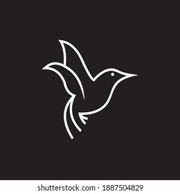 inspirational bird vector outline logo design