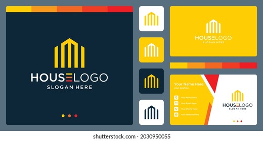 Inspirational building logo with letter M. Premium Vector