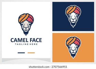 Inspiração camelo face vetor logotipo