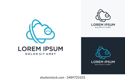 Plantilla de Vector de diseño de logotipo en la nube inspiradora.	