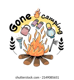 An inspirational collection of camping and adventure illustrations. Can be adapted to a variety of applications such as T-shirt designs, pillows, clothing patterns, canvas prints, mugs, stickers, etc.