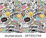 Inspirational concept about social media, web, creativity and communication. Seamless pattern.