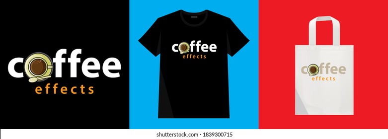 Inspirational design for coffee drinkers. For posters, stickers, covers, shopping bags, jackets, advertisements and other media. Flat vector design.