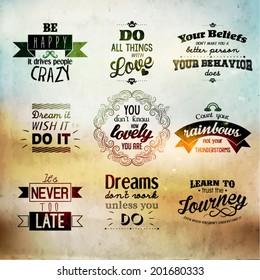 Inspirational and encouraging quote vector design