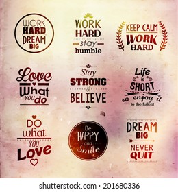 Inspirational and encouraging quote vector design