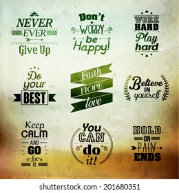 Inspirational and encouraging quote vector design