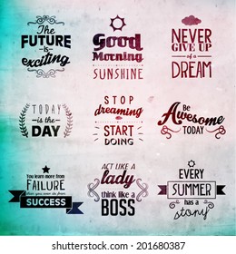 Inspirational and encouraging quote vector design