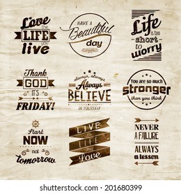 Inspirational and encouraging quote vector design