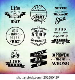 Inspirational and encouraging quote vector design