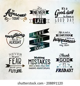 Inspirational and encouraging quote vector design