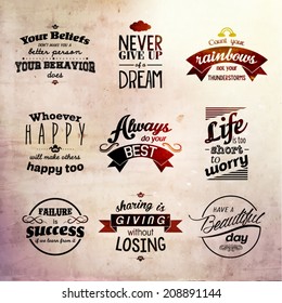 Inspirational and encouraging quote vector design