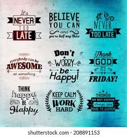 Inspirational and encouraging quote vector design