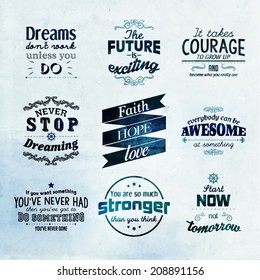 Inspirational and encouraging quote vector design