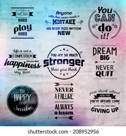 Inspirational and encouraging quote vector design