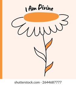 I am divine– Inspirational Floral Doodle Art with Positive Affirmation. Ideal for use in both digital and physical wellness products. 