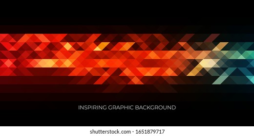 Inspirational geometric background for screen saver, stylish and dynamic design.