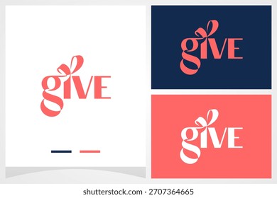 logotipo de design de vetor de presente inspirador