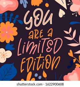 Inspirational girl power quote. Hand drawn lettering poster. Feminism woman motivational slogan. Vector illustration.