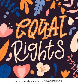 Inspirational girl power quote. Hand drawn lettering poster. Feminism woman motivational slogan. Vector illustration.