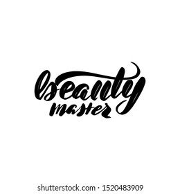 Inspirational handwritten brush lettering beauty master. Vector calligraphy illustration isolated on white background. Typography for banners, badges, postcard, t-shirt, prints, posters.