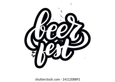 Inspirational handwritten brush lettering beer fest. Vector calligraphy illustration isolated on white background. Typography for banners, badges, postcard, t-shirt, prints, posters.