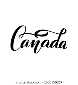 Inspirational handwritten brush lettering Canada. Vector calligraphy illustration isolated on white background. Typography for banners, badges, postcard, t-shirt, prints, posters.