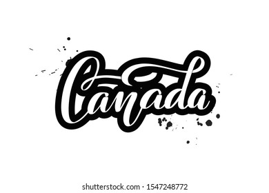 Inspirational handwritten brush lettering Canada. Vector calligraphy illustration isolated on white background. Typography for banners, badges, postcard, t-shirt, prints, posters.