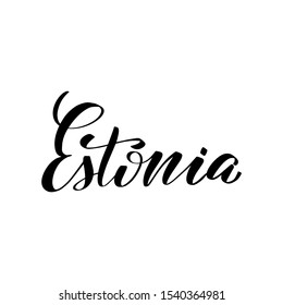 Inspirational handwritten brush lettering Estonia. Vector calligraphy illustration isolated on white background. Typography for banners, badges, postcard, t-shirt, prints, posters.