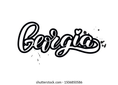 Inspirational handwritten brush lettering Georgia. Vector calligraphy illustration isolated on white background. Typography for banners, badges, postcard, t-shirt, prints, posters.