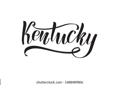Inspirational handwritten brush lettering Kentucky. Vector calligraphy illustration isolated on white background.  
