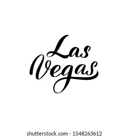 Inspirational handwritten brush lettering Las Vegas. Vector calligraphy illustration isolated on white background. Typography for banners, badges, postcard, t-shirt, prints, posters.