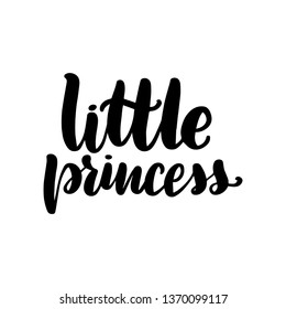 Inspirational handwritten brush lettering little princess. Vector illustration isolated on white background.