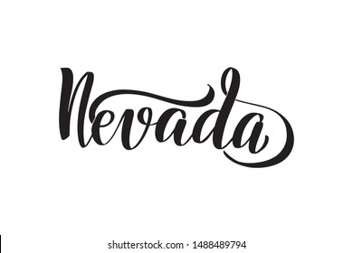 Inspirational handwritten brush lettering Nevada. Vector calligraphy illustration isolated on white background. 